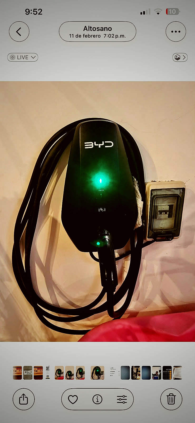 Cargador para vehículo eléctrico instalado por SEI